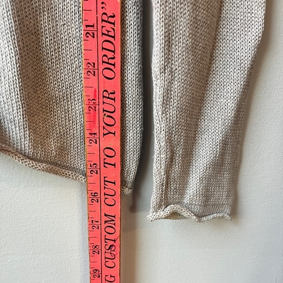 Club Monaco Lightweight Linen Blend Grey Rolled Hem Sweater - Picture 9 of 11